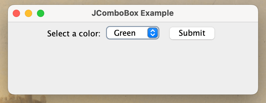 JComboBox Example