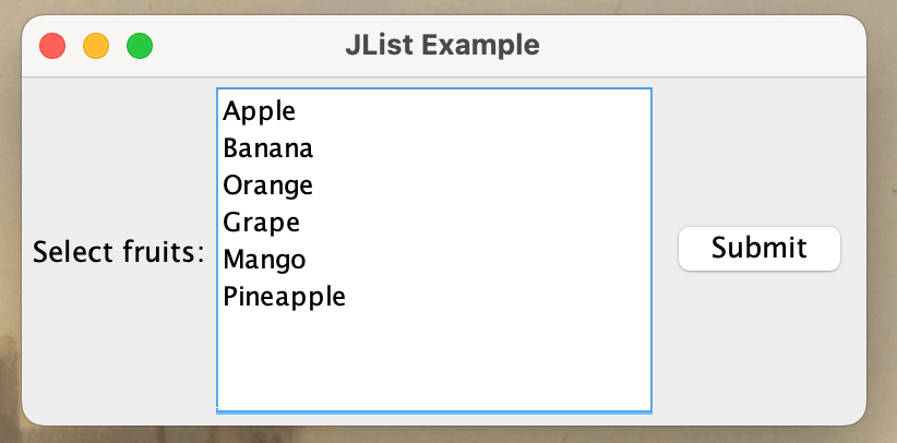 JList Example
