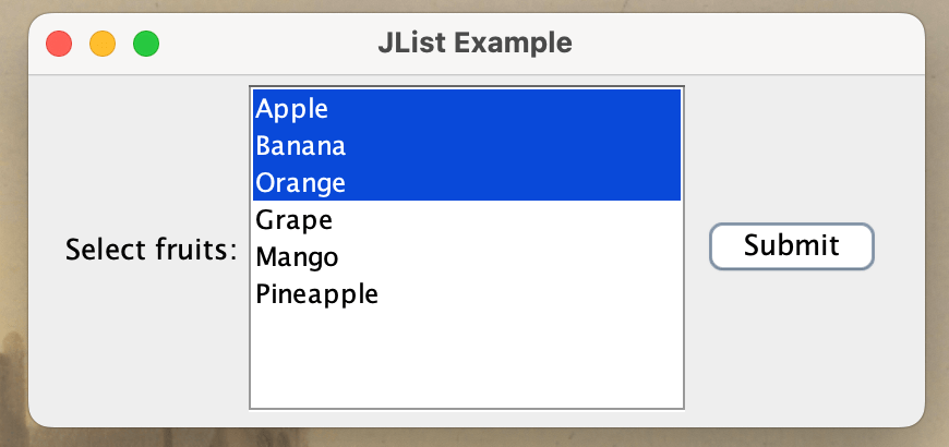 JList Example