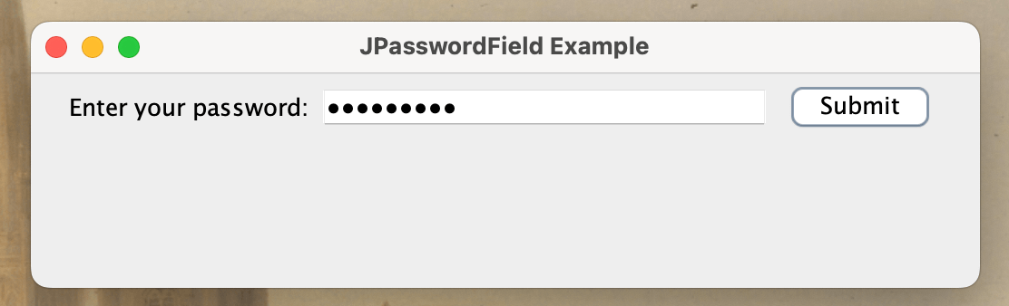 Password Field Example