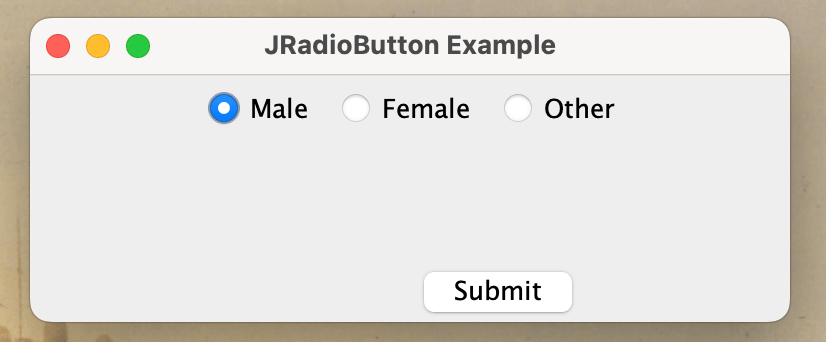 Radio Button Example