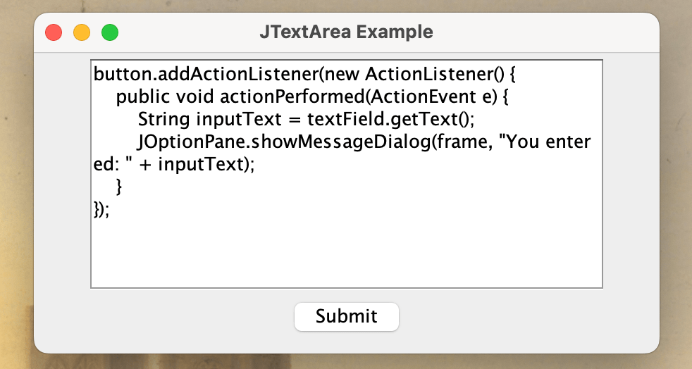 Text Area Example