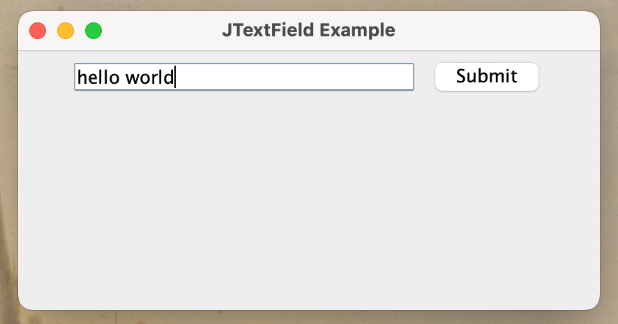 JTextField Example