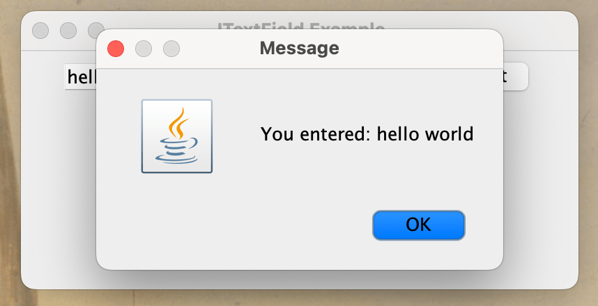 JTextField Example
